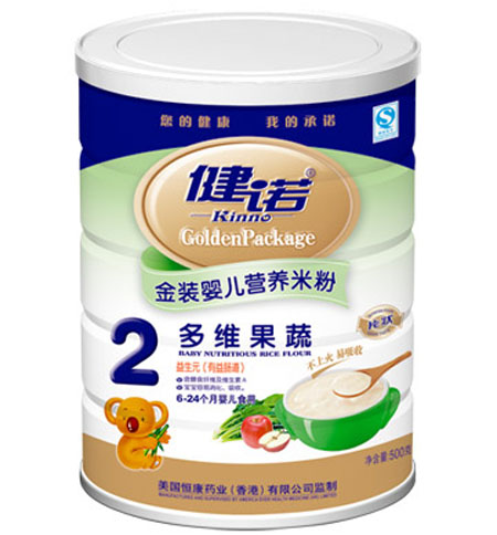 健諾多維果蔬嬰兒營(yíng)養(yǎng)米粉2段聽裝