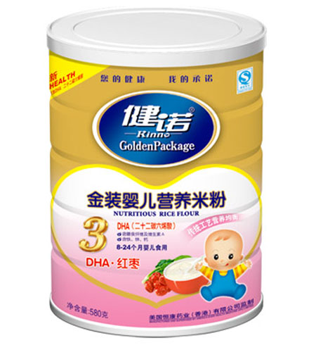 健諾DHA紅棗嬰兒營養(yǎng)米粉(粉狀)3段聽裝