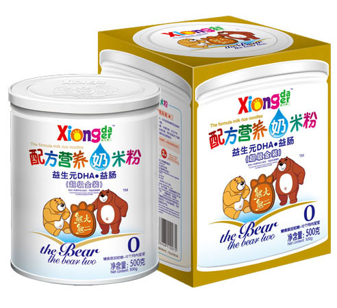 熊大熊二益生元DHA益腸配方營養(yǎng)奶米粉