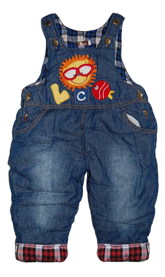 嬰比迪酷寶寶牛仔棉背帶褲