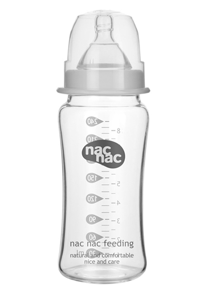 寶貝可愛嬰兒寬口玻璃奶瓶240ML