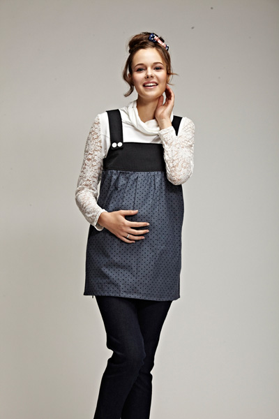 添茜吊帶墨色防輻射孕婦服