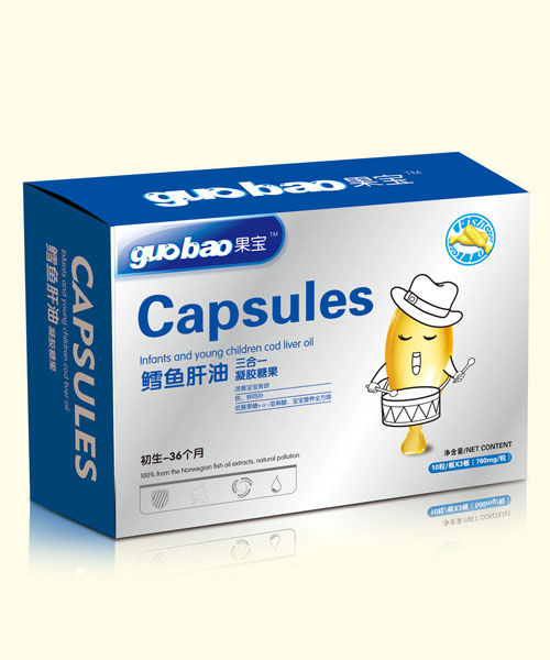 果寶鱈魚肝油三合一凝膠糖果