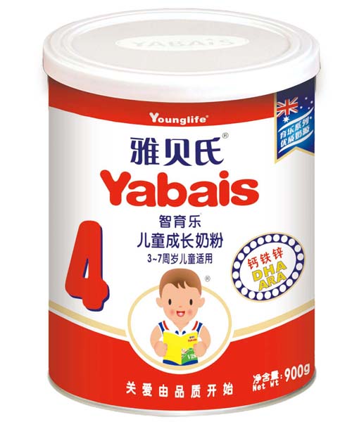 雅貝氏金裝優(yōu)育樂(lè)兒童成長(zhǎng)奶粉3段900克4段
