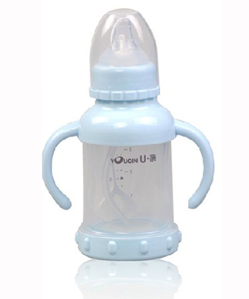 U親A301防脹氣帶柄雙層防爆玻璃自動(dòng)奶瓶
