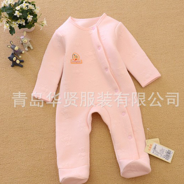 樂嬰健純棉保暖連腳哈衣