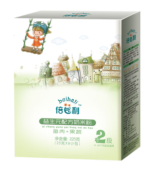 倍芭利魚(yú)肉果蔬益生元配方奶米粉盒裝