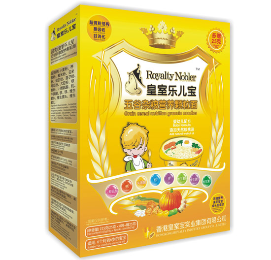皇室樂兒寶五谷雜糧營養(yǎng)顆粒面225克