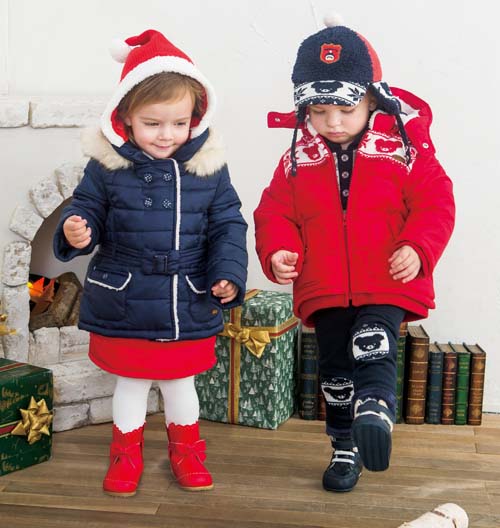 阿卡邦藍(lán)色蝴蝶結(jié)羽絨服