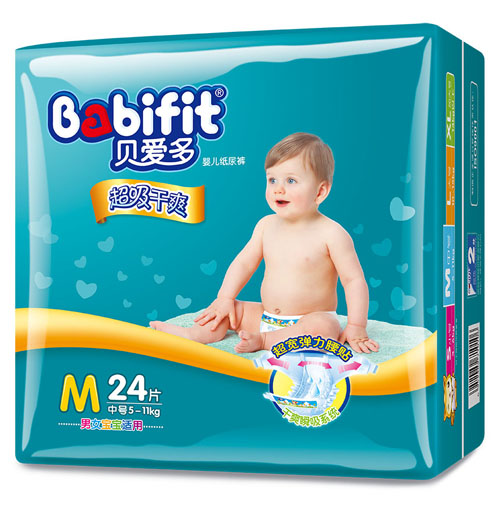 貝愛多超級(jí)干爽紙尿褲M碼24片中包裝