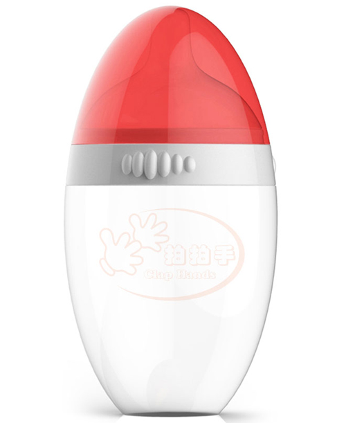 拍拍手硅膠奶瓶紅色