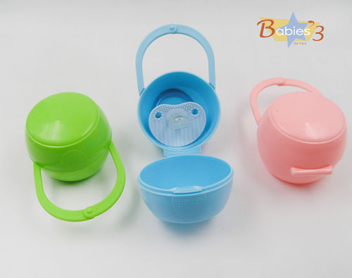 貝三寶波浪型安撫奶嘴附吊掛式保潔盒