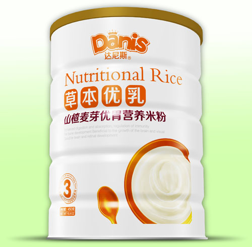 達(dá)尼斯草本優(yōu)乳山楂麥芽?jī)?yōu)胃米粉聽裝3段