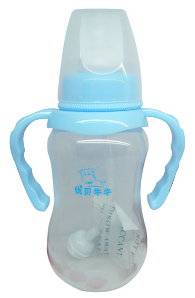 優(yōu)貝牛牛藍(lán)色標(biāo)口雙柄全自動PP奶瓶180ml