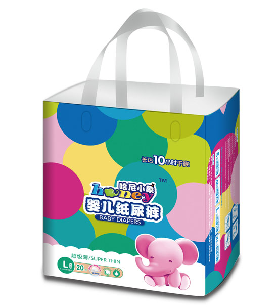 哈尼小象超級(jí)薄嬰兒紙尿褲L碼20片