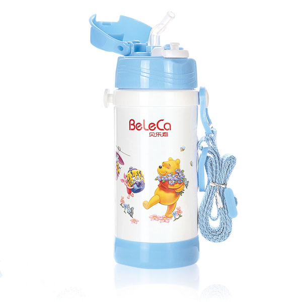 貝樂(lè)嘉藍(lán)色卡通保溫水壺