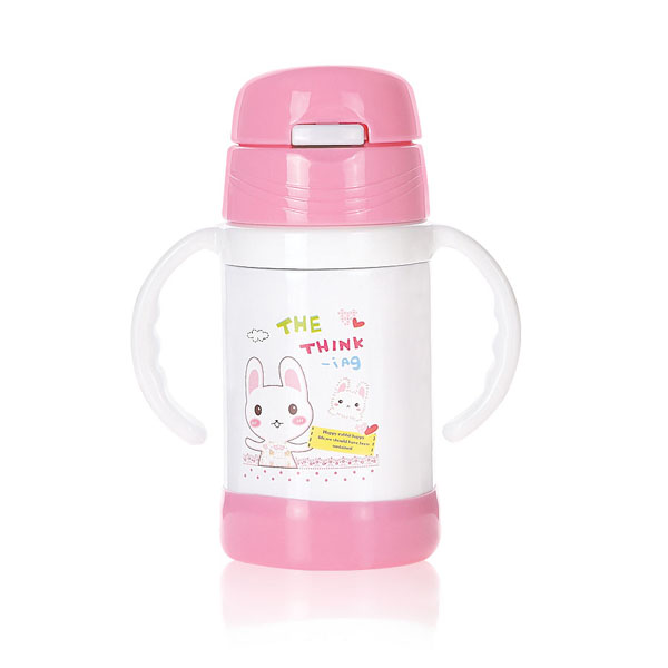 貝樂嘉粉色可愛卡通保溫水壺
