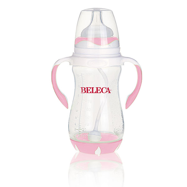貝樂嘉粉色雙柄全自動(dòng)寬口PP奶瓶