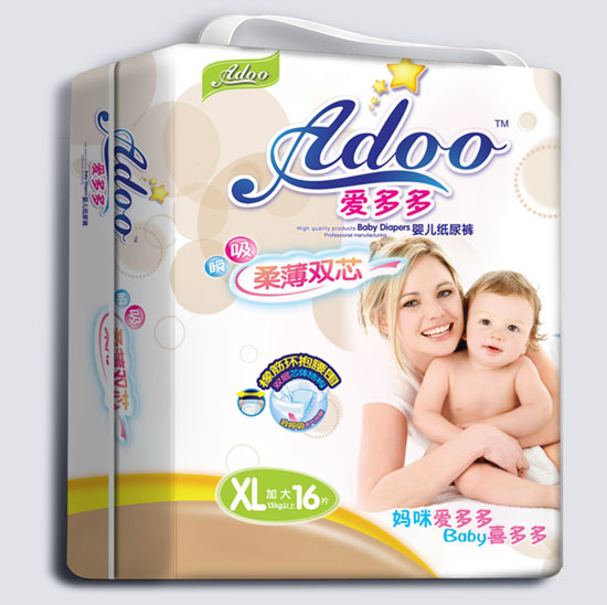 愛(ài)多多柔薄雙芯嬰兒紙尿褲XL碼16片