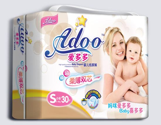 愛(ài)多多柔薄雙芯嬰兒紙尿褲S碼30片