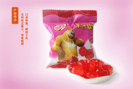 熊出沒25g五連包果汁軟糖草莓味