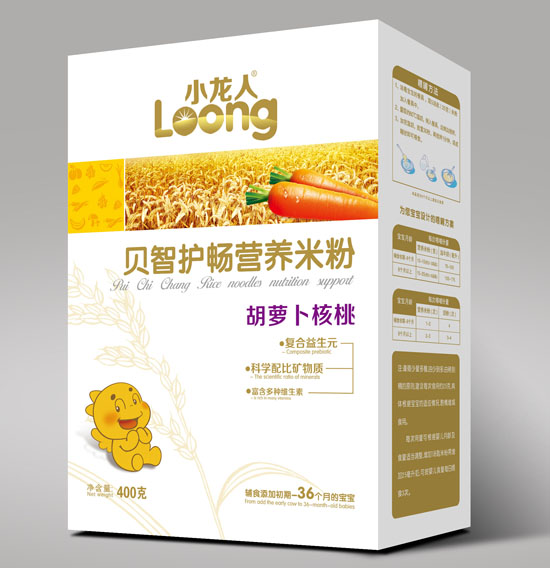 小龍人胡蘿卜核桃貝智護(hù)暢營(yíng)養(yǎng)米粉盒裝