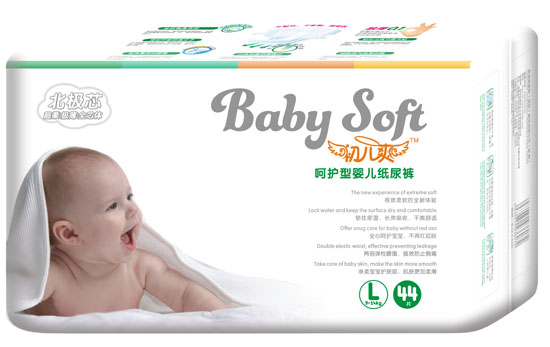 初兒爽北極芯呵護(hù)型嬰兒紙尿褲L碼44片