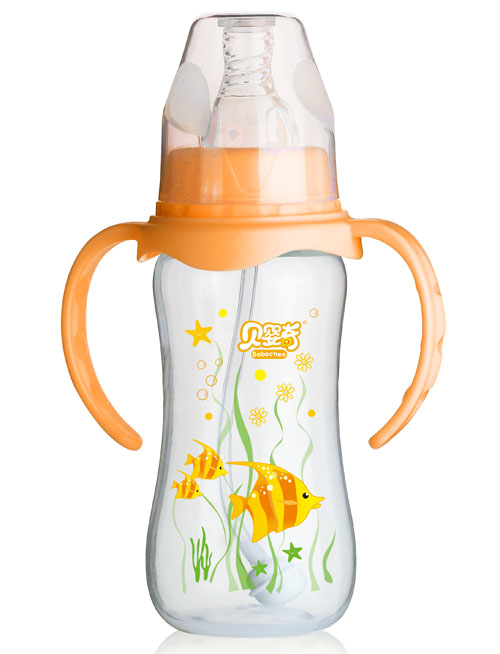 貝嬰奇240ml標口弧形PP奶瓶橙色