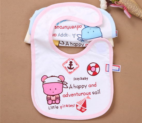 金色小魚單面麻塞爾纖維小豆熊口水圍