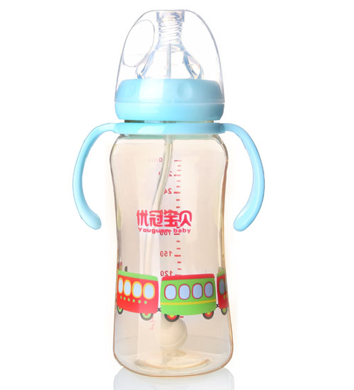 優(yōu)冠寶貝炫彩PPSU奶瓶300ml藍色