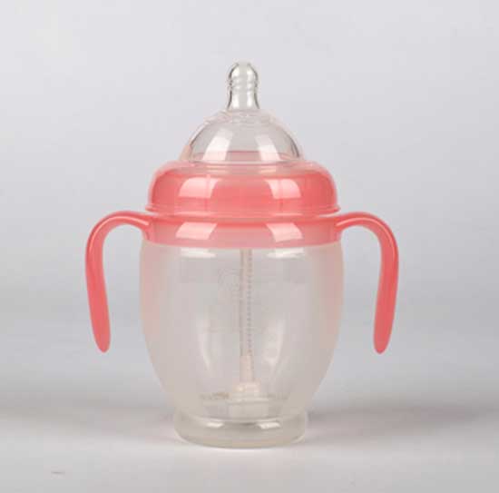 亨特貝貝廣口硅膠奶瓶180ml帶手把