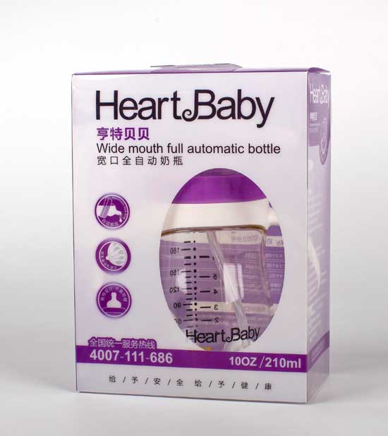 亨特貝貝寬口PPSU300ml紫色奶瓶包裝圖