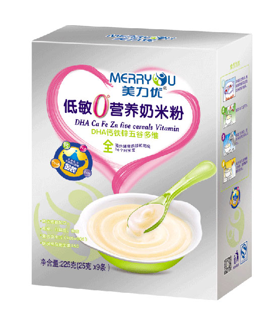 美力優(yōu)DHA鈣鐵鋅五谷多維低敏0°營(yíng)養(yǎng)奶米粉全段