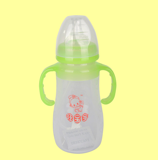 旺寶寶寬口徑弧形自動(dòng)硅膠奶瓶
