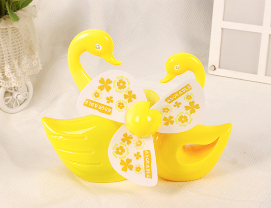 柯麗雅充電天鵝小風(fēng)扇黃色