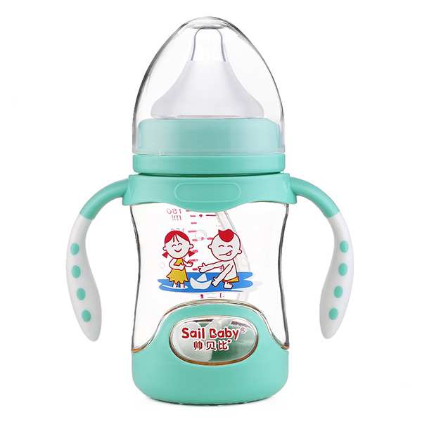 帥貝比PPSU帶底奶瓶180ML綠