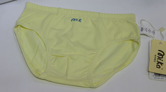 啤啤小魚(yú)銀離子女童抗菌內(nèi)褲黃色