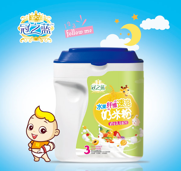 冠之藍(lán)水果纖維速溶奶米粉{鱈魚蔬菜}