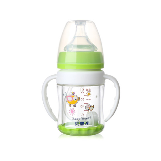 貝悠米玻璃奶瓶80ml綠色