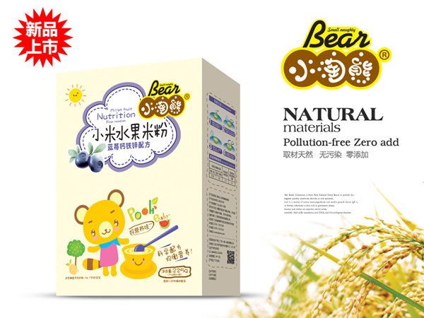 小淘熊藍(lán)莓鈣鐵鋅小米水果米粉
