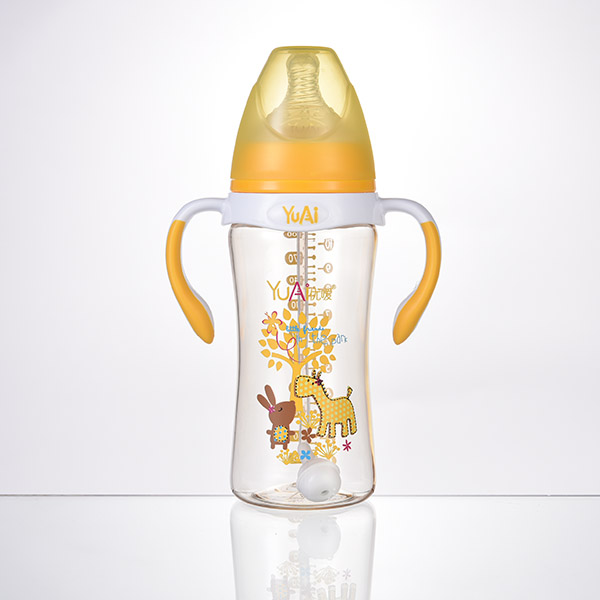 優(yōu)噯10寬口弧線型手柄自動PPSU奶瓶(300ml)