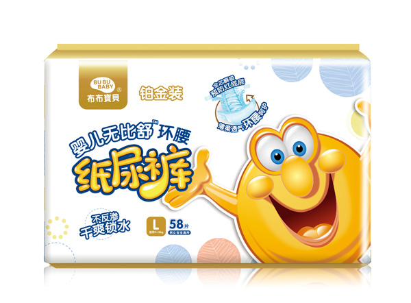 布布寶貝鉑金裝嬰兒環(huán)腰紙尿褲L橫向