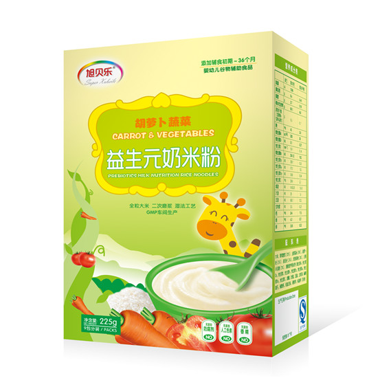 旭貝樂(lè)胡蘿卜蔬菜益生元奶米粉盒裝