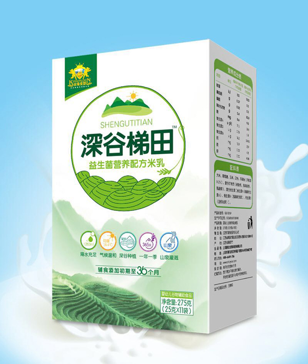 金盾愛嬰深谷梯田益生菌營養(yǎng)配方米乳盒裝