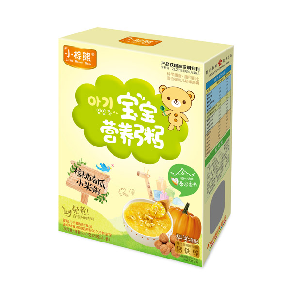 小棕熊寶寶營養(yǎng)粥核桃南瓜小米粥