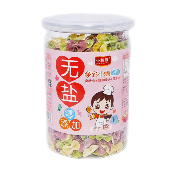 小棕熊無鹽多彩小蝴蝶面(南瓜+甜菜根+菠菜)