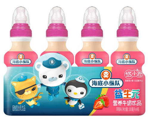 海底小縱隊(duì)益生元草莓味營養(yǎng)牛奶飲品四瓶