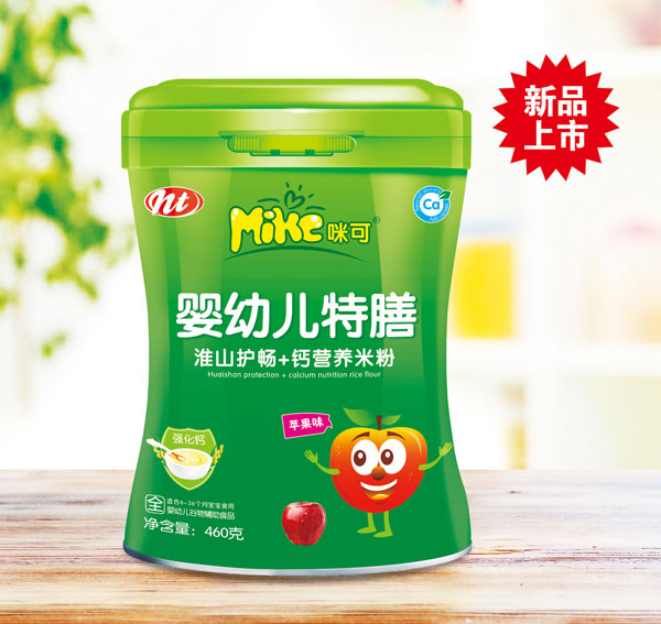 咪可嬰幼兒特膳淮山護暢+鈣營養(yǎng)米粉(蘋果味)