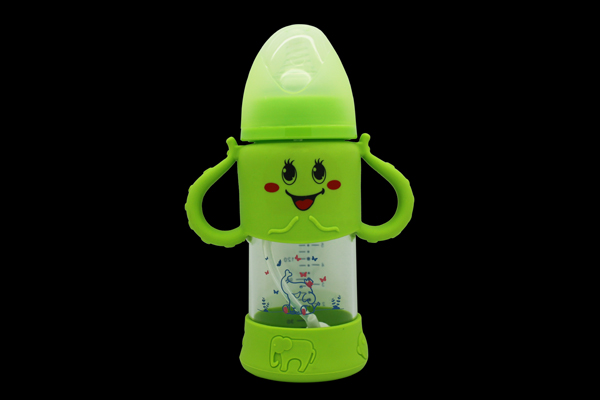 貝臣240ml 寬口章魚(yú)硅膠套晶鉆自動(dòng)吸奶瓶