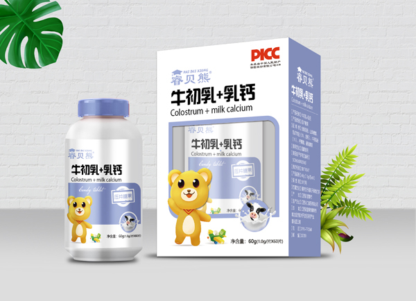 睿貝熊牛初乳+乳鈣壓片糖果